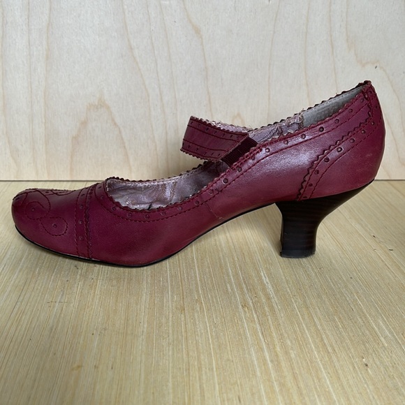 Leather Mary Jane shoes with a 2” heel, Hibiscus Red. - Picture 6 of 11